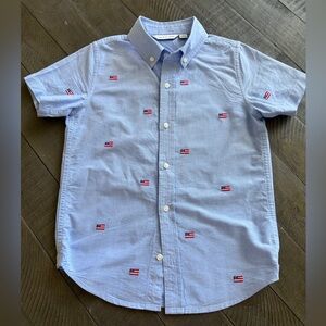 JANIE and JACK Embroidered Flag cotton shirt